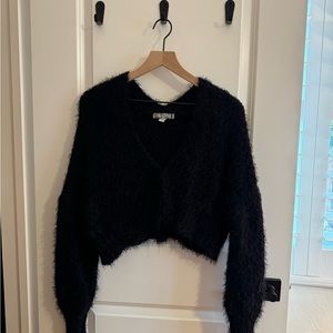 Urban Outfitters Elise Cropped Fuzzy Cardigan